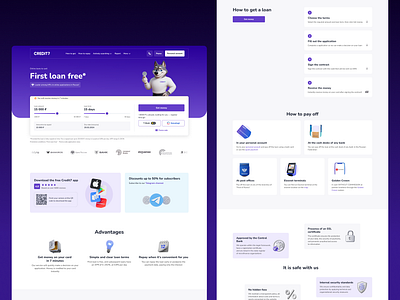 Website Design for Credit7 3d 3d icons 3d illustration bank credit finance finance website financial fintech interface landing page loan money service ui ux web design website