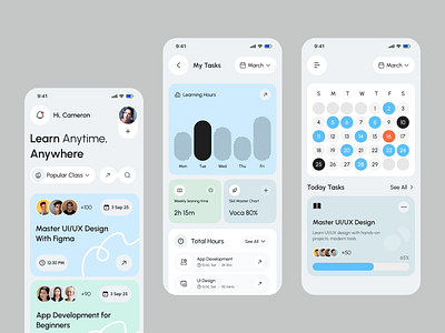 E-learning Mobile App app design course app e learning app education app ios app learning app ui mobile mobile app mobile app design online courses task manager app ui ux design