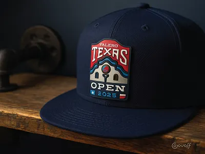Golf Hat Patch Logo Design alamo badge branding brandmark clothing graphic design hat illustration lettering logo logo design logo designer logos packaging print sports texas typography usa