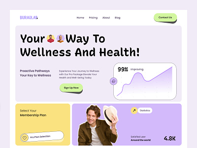 Wellness & Health Membership Landing Page clean healthtech healthy lifestyle landing page membership minimal design modern pastel ui product design soft ui uiux user interface web design wellness