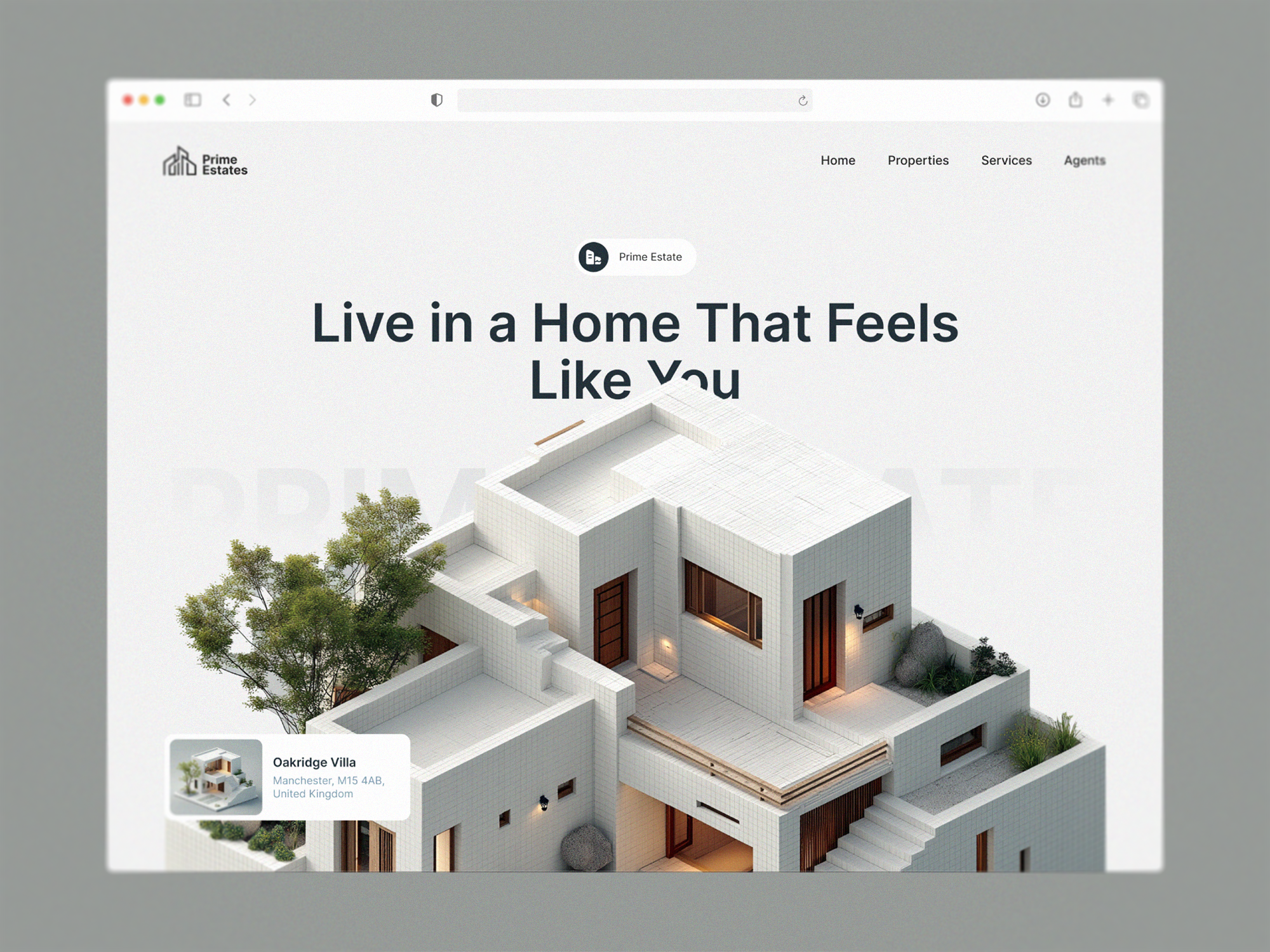 Real Estate Hero Section Concept figma hero design houses interaction design interface interior design jitter landing page real estate ui design web website