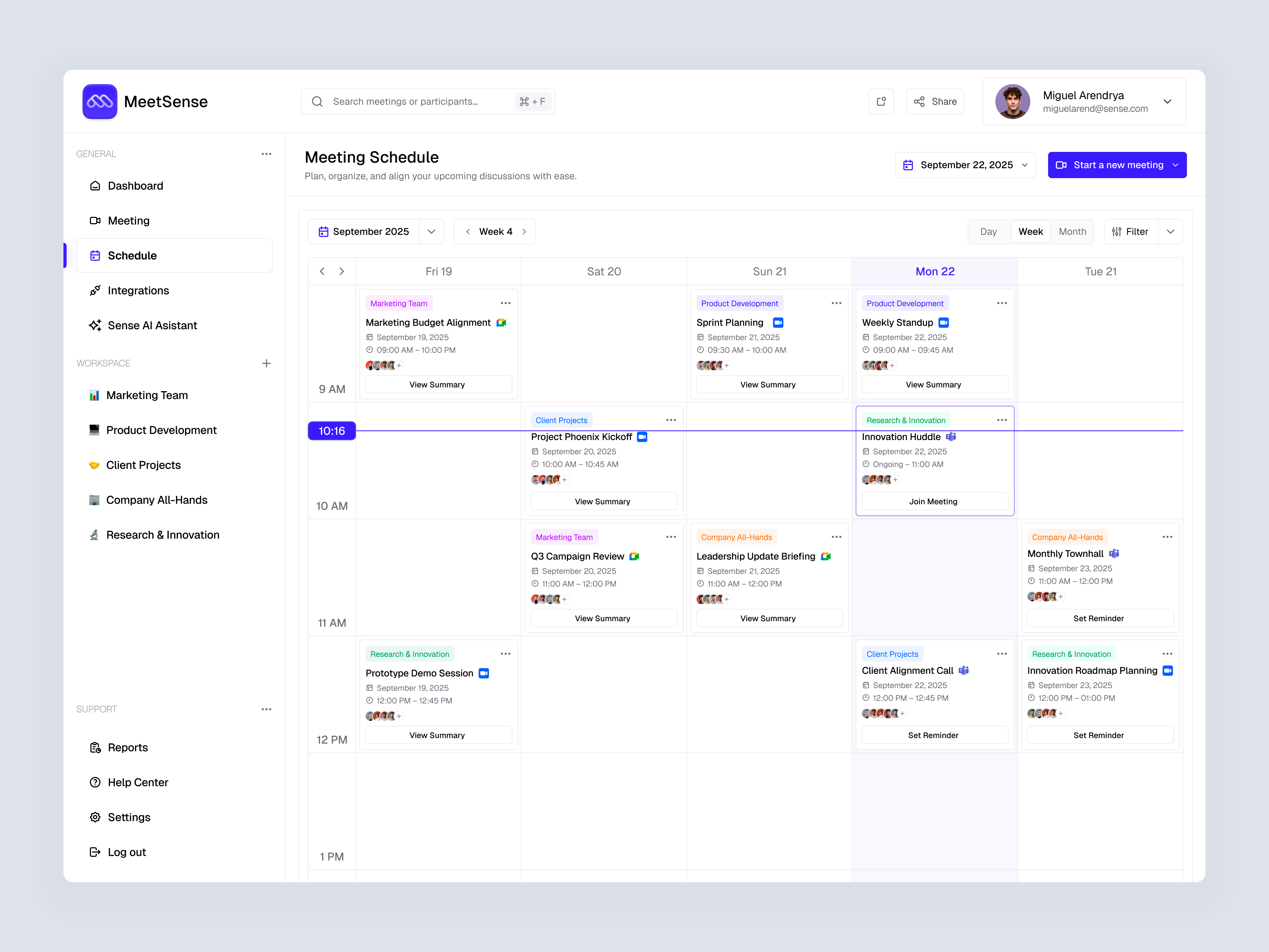 AI Powered Meeting Schedule Dashboard ai ai assistant ai meeting calendar card dashboard design meet meeting schedule meeting schedule dashboard minimal modern online schedule schedule dashboard ui ui design ux design website works