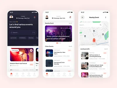Concert Booking App UI | Event Booking App app design app ui app ui design booking app convert design event booking app live concert booking live show mobile app ui movie booking app ticket booking app ui uiux ux ux design