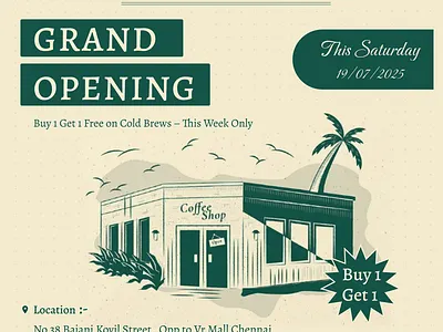 Grand Opening Poster Design advertising assets branding creative poster design inspiration event poster flyer design grand opening graphic design layout design marketing design minimal poster modern poster poster poster design print design promotion design typography visual design