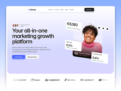 Almira — Framer Template for SaaS and Startup contact conversion faq features framer landingpage layout modern motion pricing responsive saas sections startup template typography ui ux webdesign website