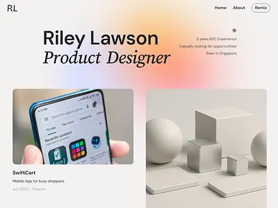 Reala — Simple Portfolio about clean contact framer grid layout minimal modern navigation portfolio projects responsive showcase simple template typography ui ux webdesign website