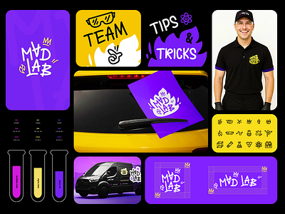 Mad Lab Branding | Logo design & Visual identity | Bento grid branding graphic design logo