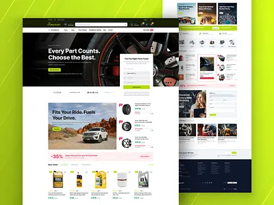 Auto Parts Website UI/UX Design — Car Parts eCommerce Branding auto parts ui ux design auto spare parts ecommerce ui automotive brand identity automotive web design b2b wholesale car parts portal best auto parts website layouts car accessories shop website car parts website design mechanic workshop website design model year make search ui parts compatibility filtering ux responsive auto parts ui sku inventory interface design tuning shop website ui vin search ux system webflow automotive catalog ui woocommerce auto parts website