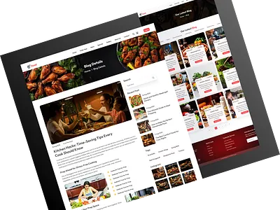 Food Blog and Blog Details UI design business bussibnes foodblog foodinspiration foodlovers foodphotography homecooking onlinemarketing tastyfood ui