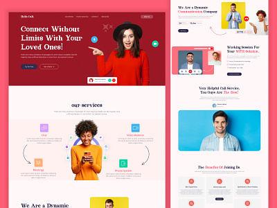 Hello Call - Exploration Landing Page andingpage call design exploration homepage meeting ui ux vidcall video webdesign website