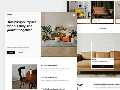 Interior Studio Landing Page clean design fireart home interior landing layout page ui ux