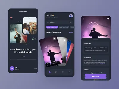 Event Dimak Mobile App branding concert dark design event landing page mobile mobile app ticket ui ux web design workshop
