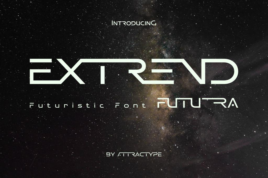 Extrend Futura - Futuristic Display Font branding digital display font elegant extrend fonts future futuristic futuristic font graphic design ill illustration logo logo font modern smallcaps technology trending unique vector