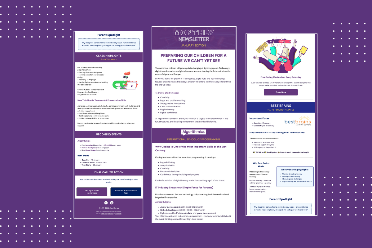 Example of Professional Email Newsletter Design 