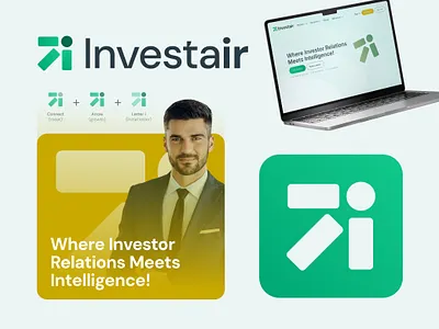 Investair - Logo Design abstract logo ai logo brand development brand identity branding brandmark business logo company logo consulting logo e commerce logo fintech logo graphic design logo logo design logomark minimal logo modern logo saas logo tech logo wordmark logo