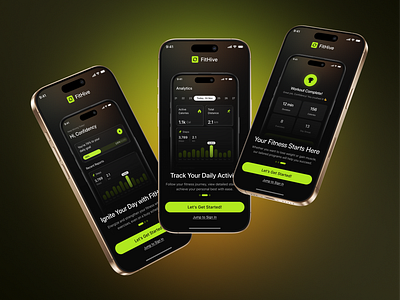 Fitness Mobile App UIUX — Onboarding Screens app interface product service startup ui ux web
