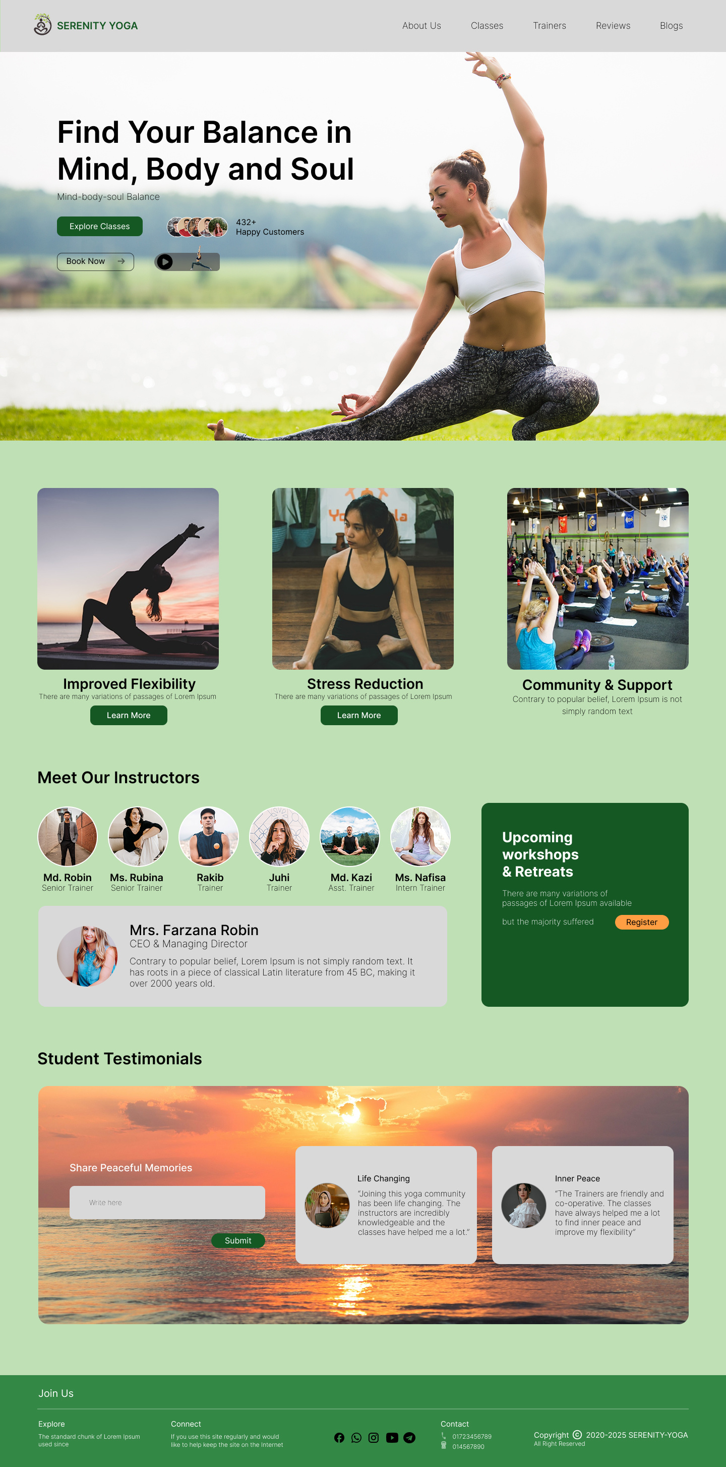 YOGA Landing Page design figma landing page ui ux