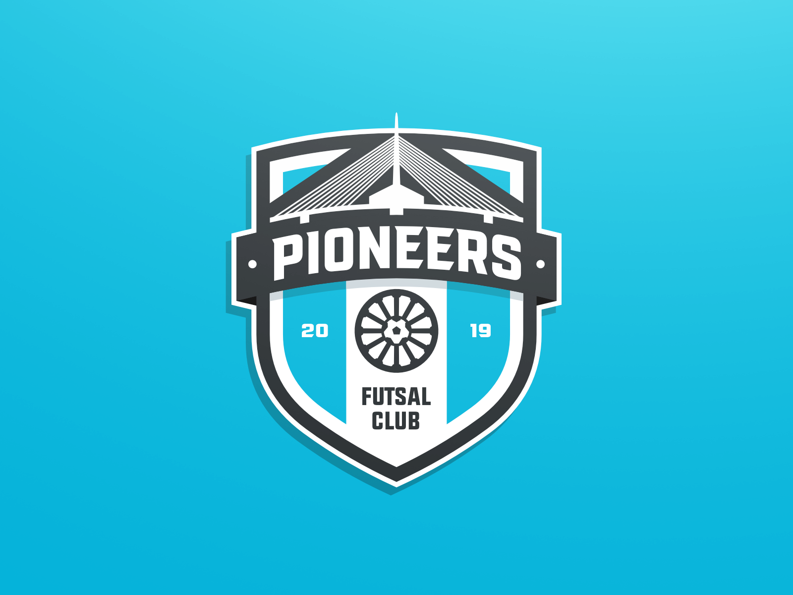 Pioneers Futsal Club bridge canada club futebol futsal logo pionners shield soccer sport team winnipeg