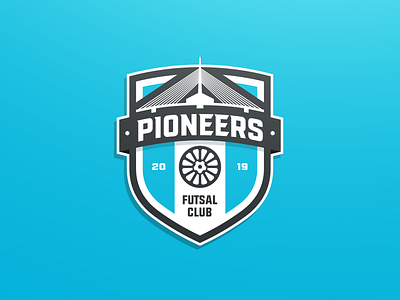 Pioneers Futsal Club bridge canada club futebol futsal logo pionners shield soccer sport team winnipeg