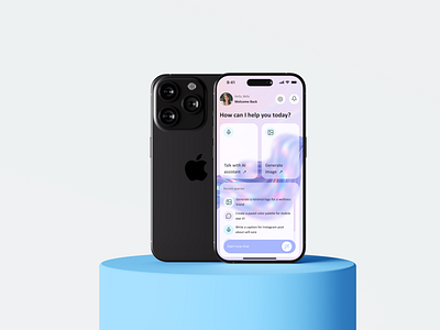 AIVA - Personal AI Assistant ai aiapp aichatbot app concept appdesign artificial intelligence branding chatbot design holographic logo mobile mobileapp smart assistant ui ux