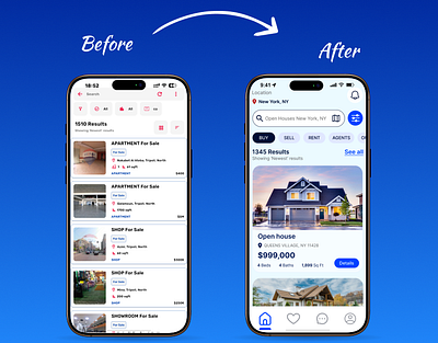 Remax Real Estate App – Results Page Redesign app design app redesign before after clean ui design system figma home search app interface design minimal ui mobile app mobile ui modern ui product design property app real estate real estate app ui uiux user experience ux