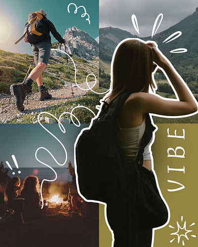 HIKING TRAVEL ad canva content creator content design design facebook feed for hire freelancer graphic design hire me insta instagram marketing nature post social media story traveling