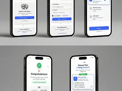 CMC Markets - Trading App Onboarding & Security appdesign cleanui finance fintech investment iosdesign mobileui onboarding tradingapp ui ux