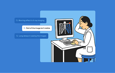 Keep medical devices up & running bold bright comic customer support flat hospital illustration imaging lab medical medical imaging problem troubleshoot vector xray