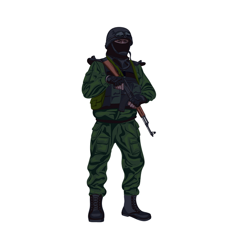 Солдат в каске с автоматом. by Сергей on Dribbble