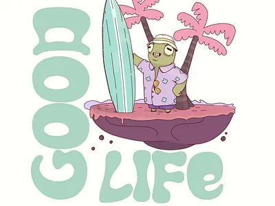 Good Life cartoon graphic design illustration t shirt design