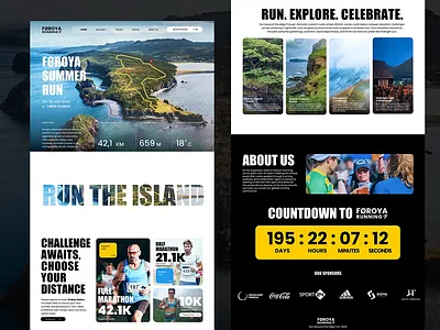 Marathon Website Design for Føroya Running animation motion graphics sport ui webdesign website website design