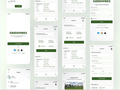 Greenworx UI Design android app app design application design employee monitoring graphic design illustration ios mobile app monitoring app ui ui design ui designer uiux user interface ux design working app