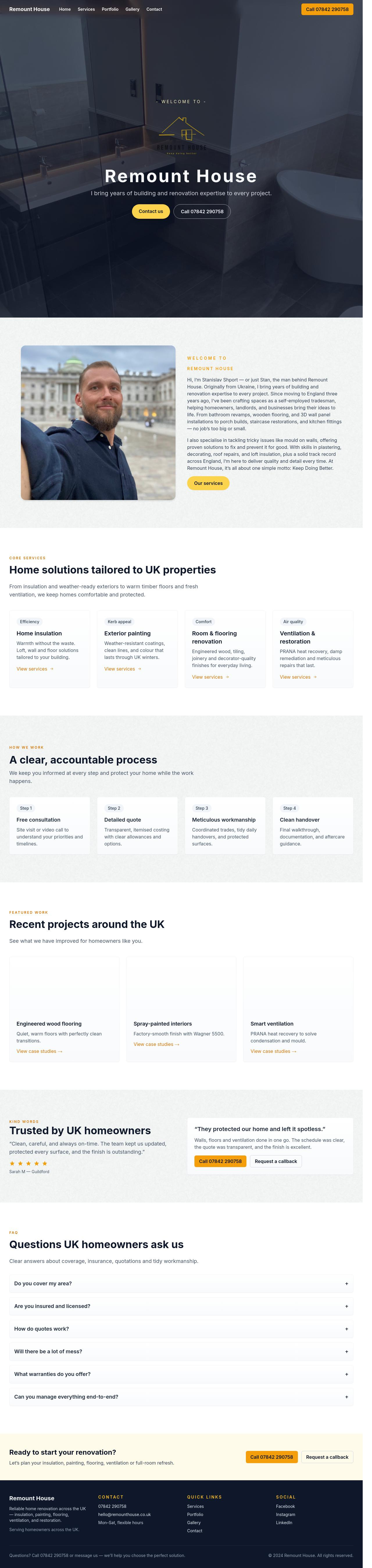 Remount House Website Redesign business website company profile landing page minimalist website web design website website design