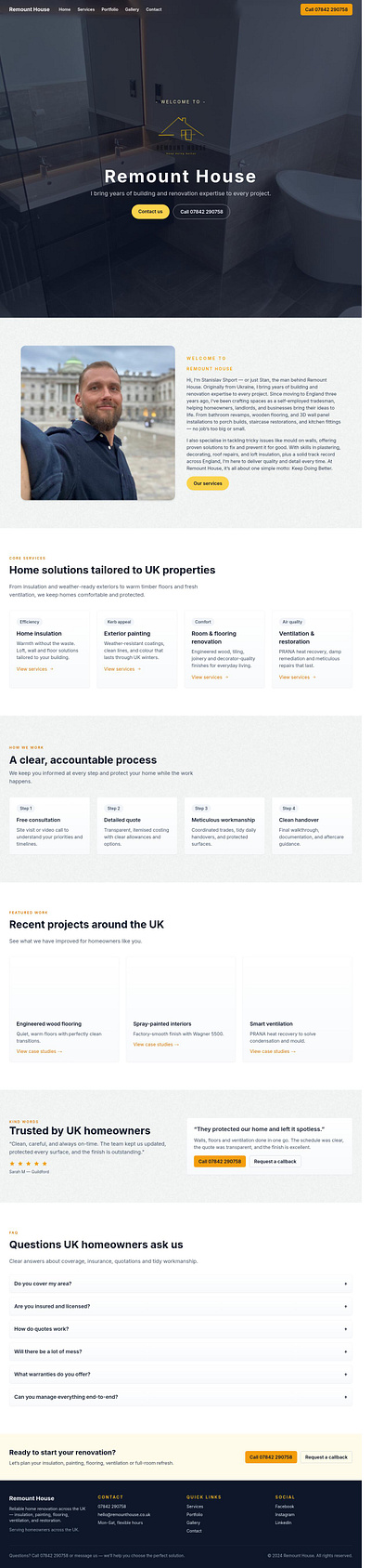 Remount House Website Redesign business website company profile landing page minimalist website web design website website design