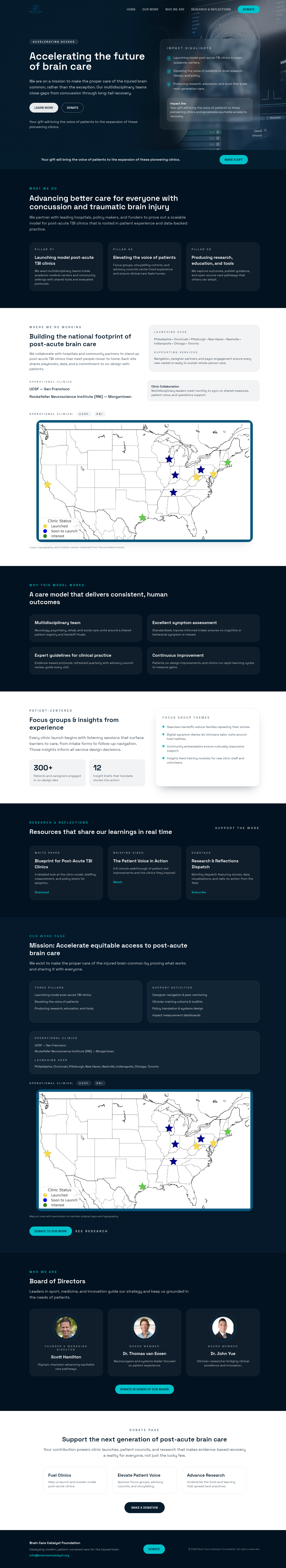Brain Care Catalyst Foundation Website Refresh branding business website company profile design illustration landing page minimalist website ui web design website website design