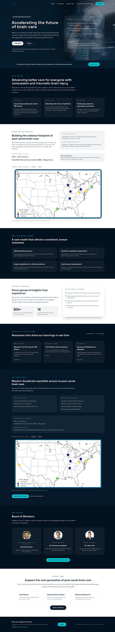 Brain Care Catalyst Foundation Website Refresh branding business website company profile design illustration landing page minimalist website ui web design website website design