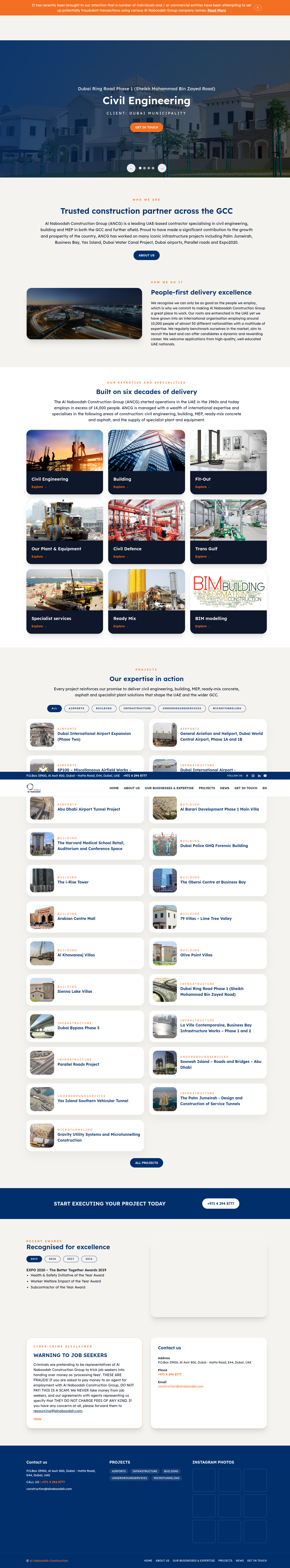 Before / After website redesign for Al Naboodah Construction business website company profile construction website design illustration landing page minimalist website ui web design website website design