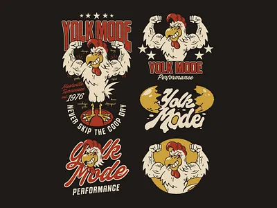 Yolk Mode Design Package art branding design graphic design illustration logo mascot retro mascot typography ui ux