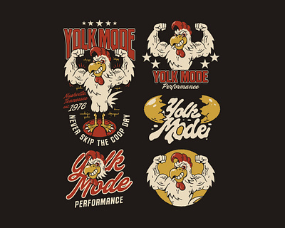 Yolk Mode Design Package art branding design graphic design illustration logo mascot retro mascot typography ui ux