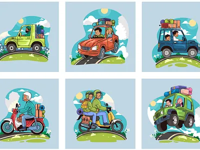 Road Trip Adventures vector illustrations adventure freelance holiday illustrator road travel vector