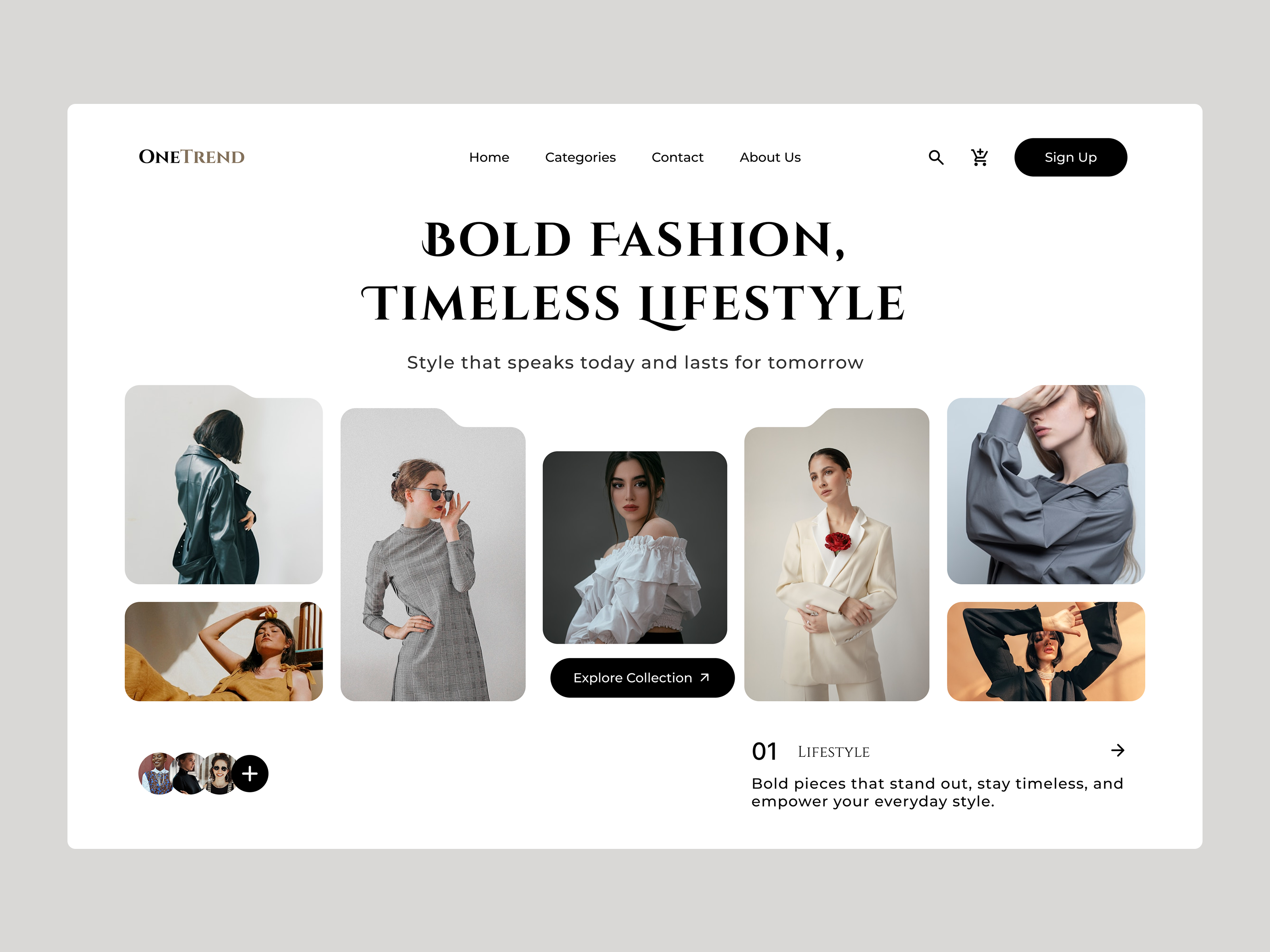 Elegant E-commerce Design | Timeless Fashion Concept branding clothing e commerce ecommerce fashion fashion website figma hero section landing page lifestyle luxury minimal online shopping shopping timeless ui ux design web design website women