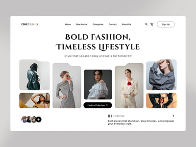 Minimal & Elegant E-commerce Design | Timeless Fashion Concept branding clothing e commerce ecommerce fashion fashion website figma hero section landing page lifestyle luxury minimal online shopping shopping timeless ui ux design web design website women