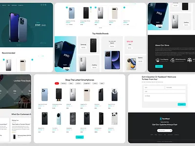 TechNest – Modern Mobile Shop Landing Page UI clean ui e commerce ecommerce website landing page minimal design mobile shop mobile store mobile ui kit modern ui online store product page product showcase responsive design smartphone store tech store ui design ux design web design website concept