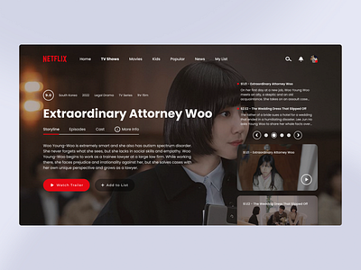 Netflix Redesign Concept | Streaming App UI app design dark theme entertainment figma landing page minimal modern movie movie ui netflix product design redesign section ui streaming streaming app tv shows ui ui ux video app web design
