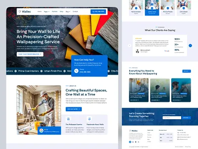 Wallpapering Services Landing Page branding creativewebsite customwallpaper design homepage illustration interiordecor landing landing page luxuryinteriors moderninteriordesign roomtransformation ui uiux wallartdesign wallpaperdesign wallpaperexperts wallpaperingservic web design website