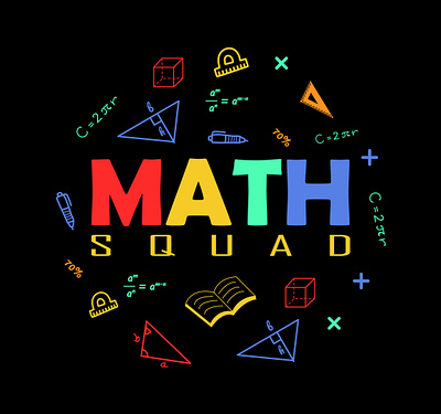 Math squad t-shirt design child design educatiion illustration kids math math squad school study t shirt t shirt design typography vector world