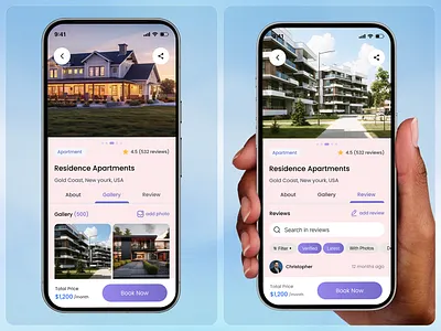 Real Estate Mobile App – Modern Property Finder UI Design apartment app design booking eal estate mobile app home house mobile mobile app property app property finder app real estate real estate agency real estate app real estate design real estate investment rent app review ui ux