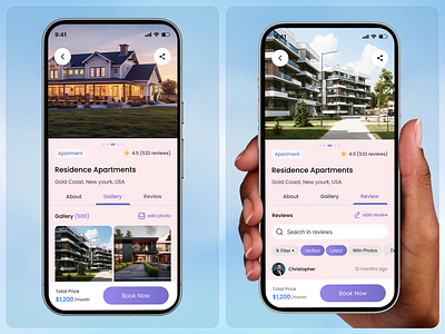 Real Estate Mobile App – Modern Property Finder UI Design apartment app design booking eal estate mobile app home house mobile mobile app property app property finder app real estate real estate agency real estate app real estate design real estate investment rent app review ui ux