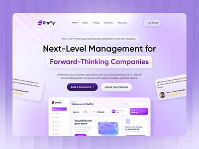 Saas Landing Page Design app design b2b branding customer service dashboard design figma figma design hero section landing page design logo management website minimalistic landing page rifat ony saas landing page desi saas web ui ux web design website design