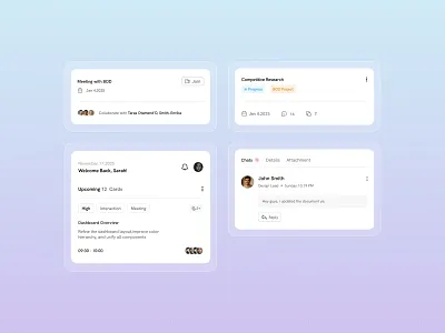 Team Collaboration Dashboard Components componens dashboard design saas tajul ui uiux web